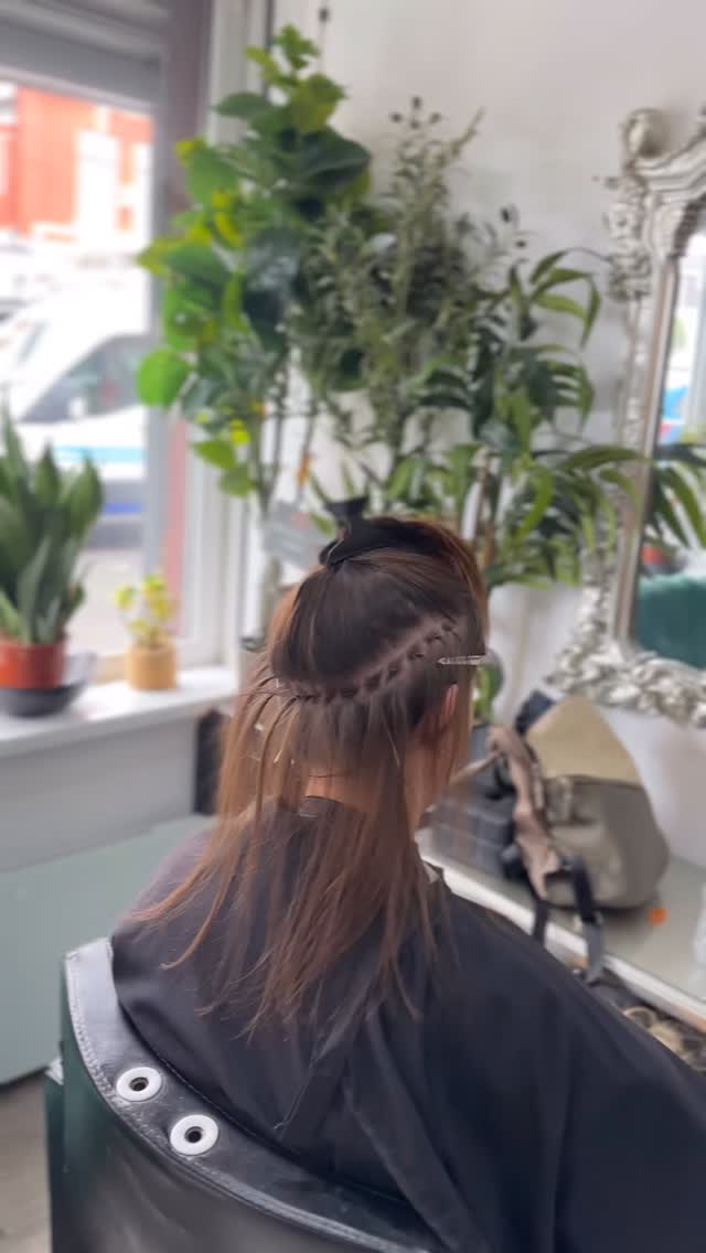 Half-up style with a fine braided detail